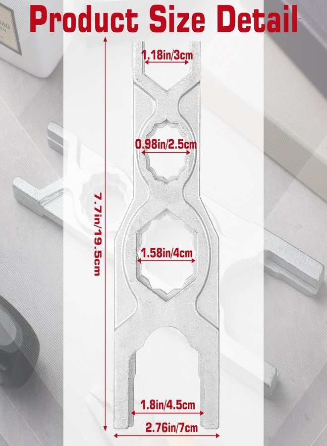Yaocom 7-3/4 Spud Wrench Flush Valve Wrench Ergonomic Multiple Wrenches for Servicing and Installing Flushometers Spud with Smooth Jawed for Preventing Chrome Damage - Image 2
