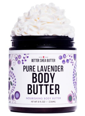 Lavender Body Butter with Shea Butter Jojoba Oil  Lavender Essential Oil  Natural Lotion for Women NonGreasy Moisturizer for Dry Skin Whipped Body Cream with Lavender Oil for Skin