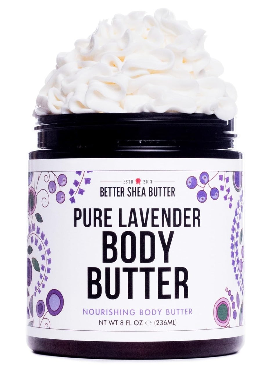 Better Shea Butter - Lavender Body Butter with Shea Butter Jojoba Oil  Lavender Essential Oil  Natural Lotion for Women NonGreasy Moisturizer for Dry Skin Whipped Body Cream with Lavender Oil for Skin - Image 1