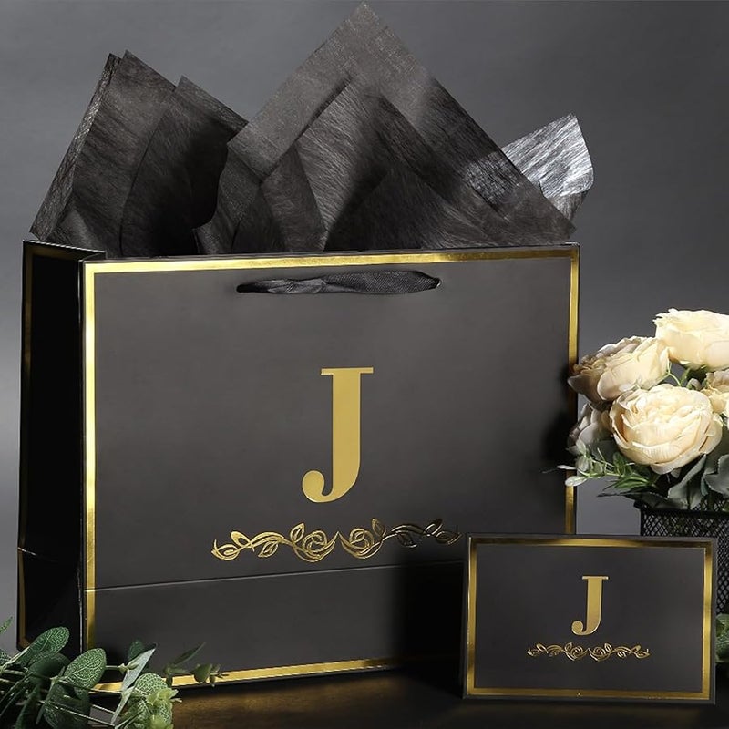momoake Gift Wrap Bag with Card and Tissue Paper (Letter J) - Image 5