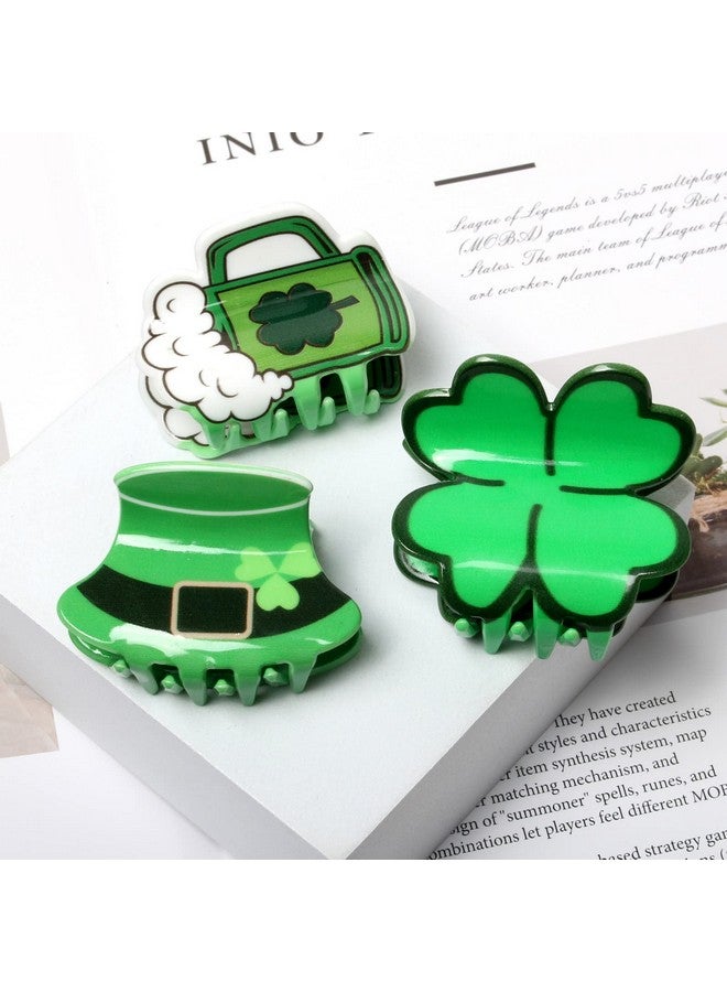 Cuizhiyu 4Pk Hair Claw Clips For St. Patrick'S Day Hair Accessories For Girls Women Green Claw Clips Irish Day Kids Cute Hair Clips (Color D) - Image 2