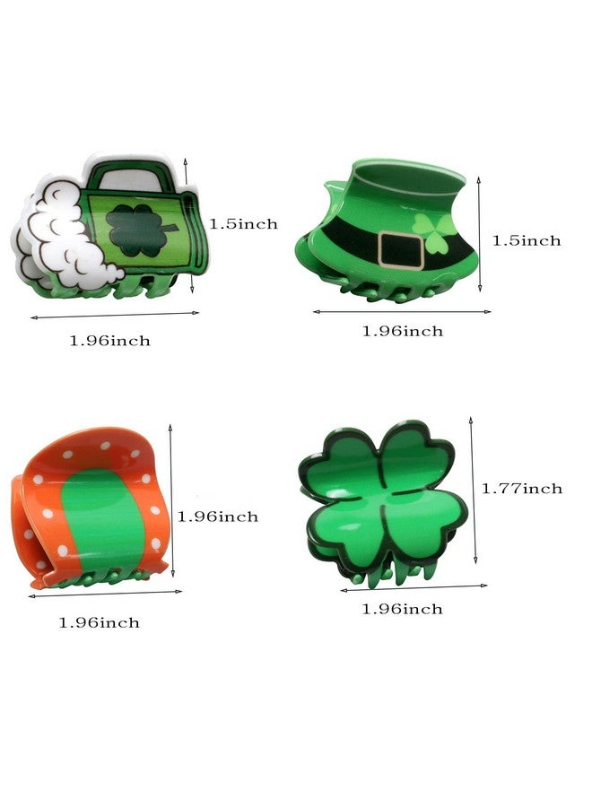 Cuizhiyu 4Pk Hair Claw Clips For St. Patrick'S Day Hair Accessories For Girls Women Green Claw Clips Irish Day Kids Cute Hair Clips (Color D) - Image 4