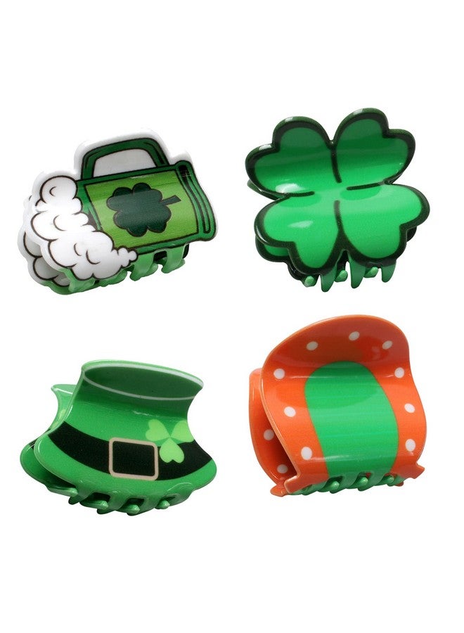 Cuizhiyu 4Pk Hair Claw Clips For St. Patrick'S Day Hair Accessories For Girls Women Green Claw Clips Irish Day Kids Cute Hair Clips (Color D) - Image 1