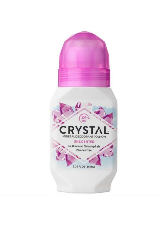 CRYSTAL Deodorant Crystal Mineral Body Deodorant Roll-On, Unscented, 2.25 Fl Oz (Pack of 6)