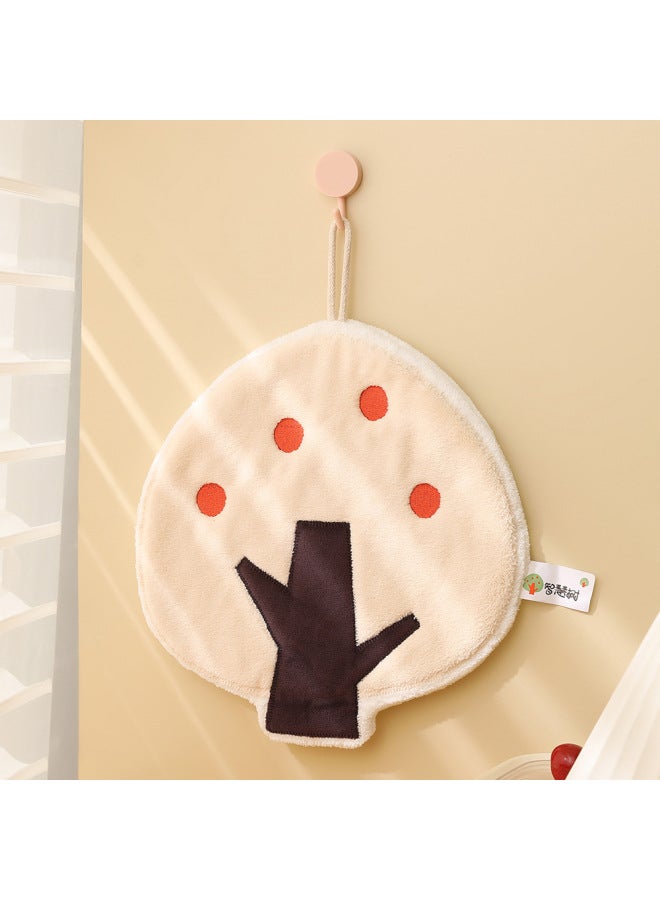 Cartoon Coral Velvet Hand Towel, Hangable, Water-absorbent, Quick-drying Hand Towel, Kitchen Household Children's Hand Towel