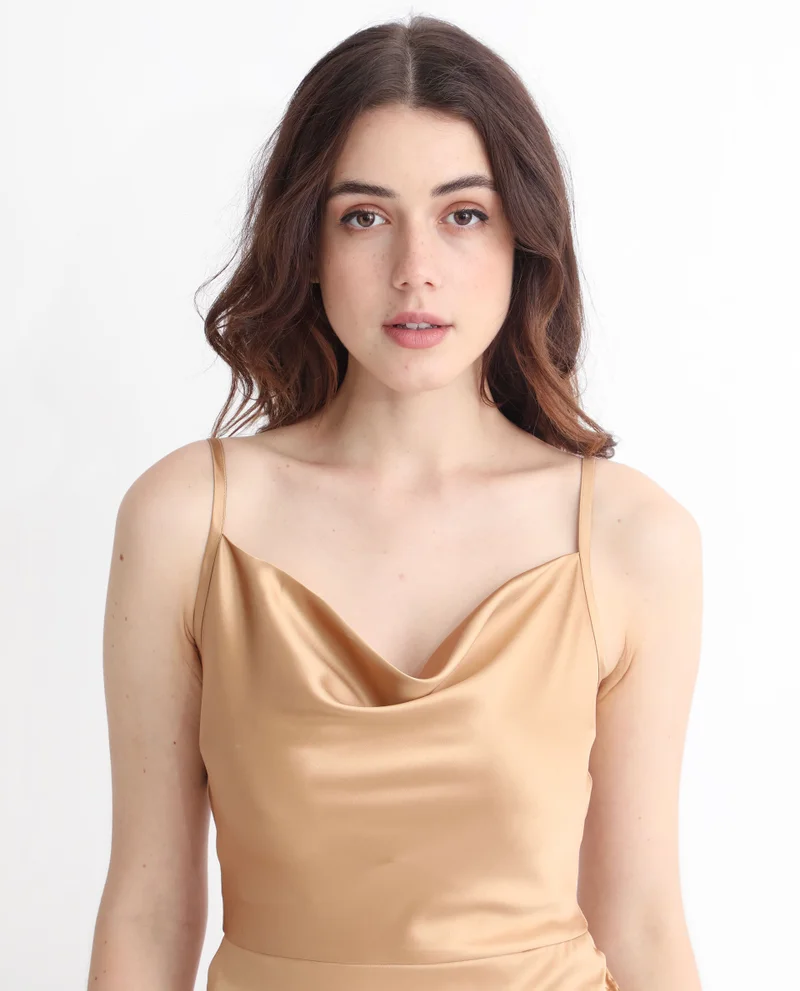 Rareism Women's Cowl Neck Bodycon Dress
