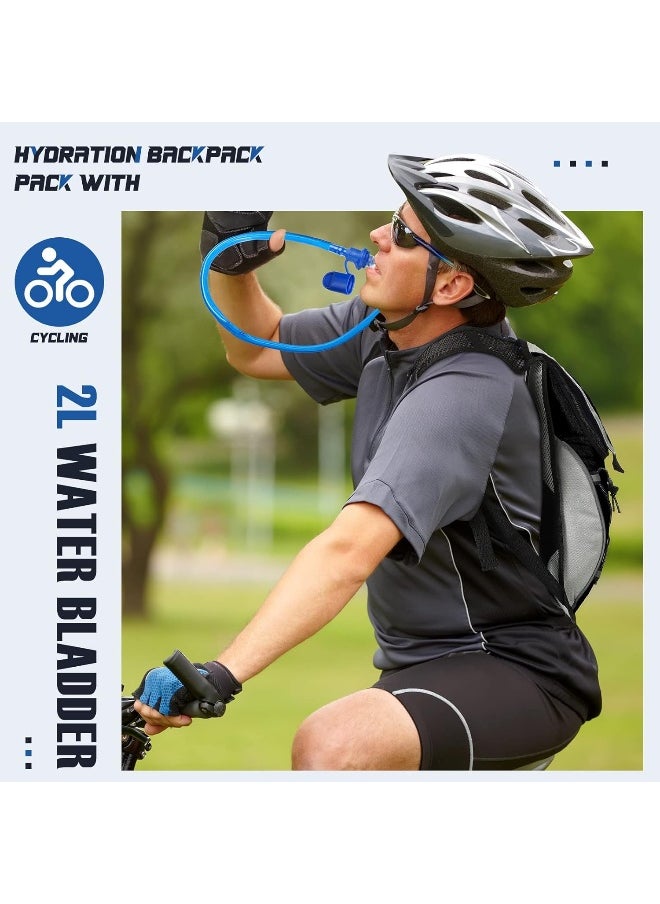 Reginary 2 Pack Hydration Backpack Pack with 2L Water Bladder, Hiking Backpack with Hydration Bladder Water Rucksack Backpack Bladder Bag Cycling Bicycle Bike/Hiking Climbing Pouch  - Image 4