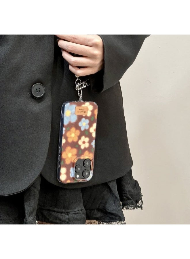 NIBEMINENT Large Pore Vortex Oil Brown Red Flower Protective TPU Case Cover For iPhone 16 - Image 2