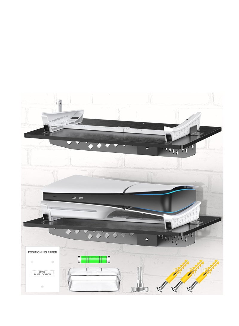 Kosker PS5 Wall Mount Kit Horizontal, PS5 Shelf Wall Mount Horizontal for PS5 Disc & Digital, PS5 Accessories Base Stand, Upgraded Floating PS5 Wall Mount with Screw Fixing  - Image 2