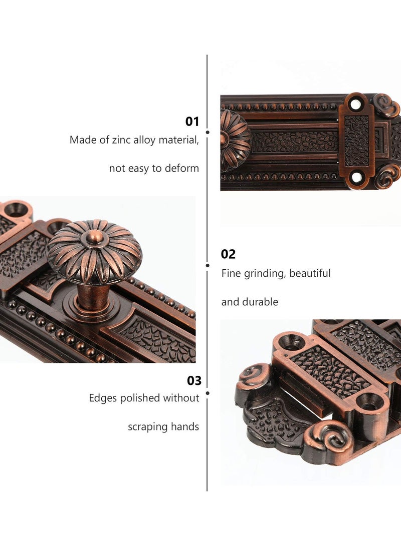 Excefore 1 Pc Vintage Security Sliding Lock, Zinc Alloy Door Latch Barrel Bolt - Decorative Red Ancient Door Hardware, Heavy Duty Security Lock for Furniture - Image 5