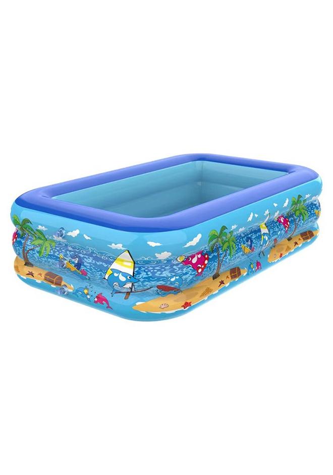 150X105X50CM Swimming Pool For Kids  Inflatable Elastic Base,Inflatable Kiddie Pool Fun Outdoor Water Toys for Girls Boys - Image 1