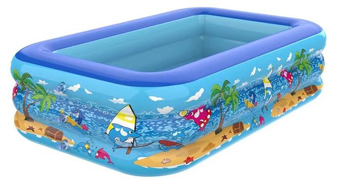 150X105X50CM Swimming Pool For Kids  Inflatable Elastic Base,Inflatable Kiddie Pool Fun Outdoor Water Toys for Girls Boys - Image 1