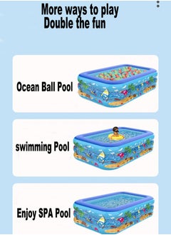 150X105X50CM Rectangle Non-Slip Kid Swimming Pool with Inflatable Elastic Base,Inflatable Kiddie Pool Fun Outdoor Water Toys for Girls Boys - pzsku/ZC237B308E0BDF564BA75Z/45/_/1734265181/6aa89b92-38c0-4088-890c-66efff74581c