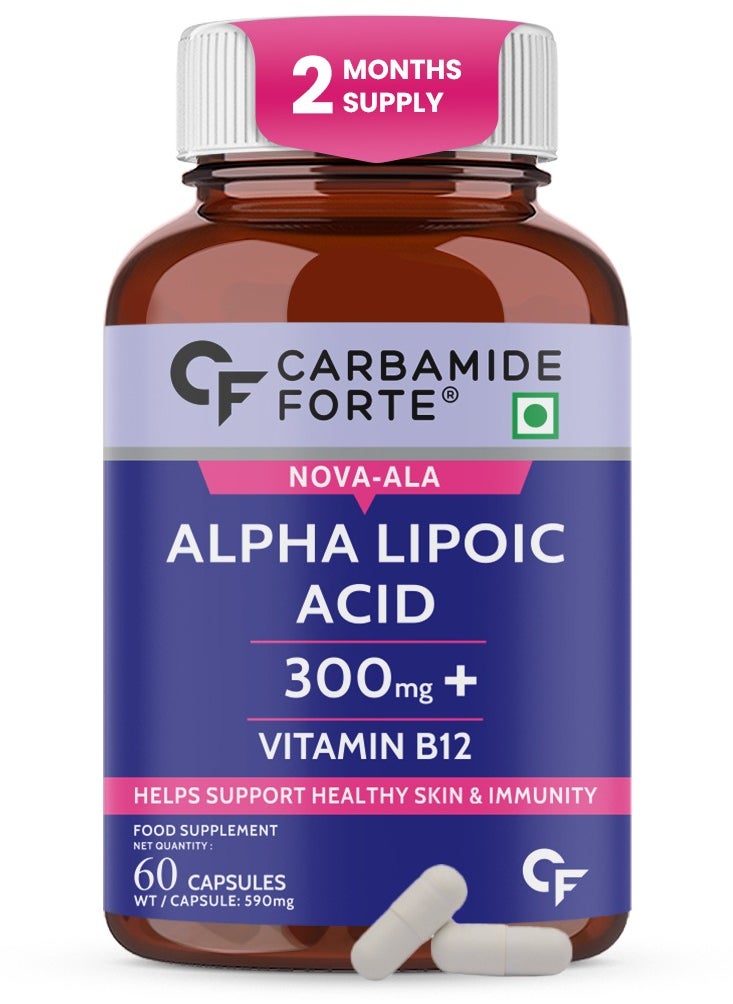 CARBAMIDE FORTE Alpha Lipoic Acid 300Mg Capsules With Vitamin B12 And Lycopene Stabilized Form 60 Veg Capsules  - Image 1