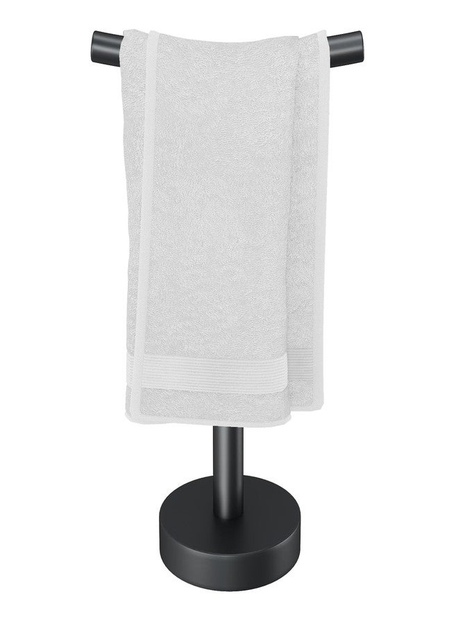 YUMORE Hand Towel Holder Stand for Bathroom & Kitchen, Freestanding T-Shape Fingertip Towel Rack with Anti-Scratch Weighted Base, Matte Black - Image 1