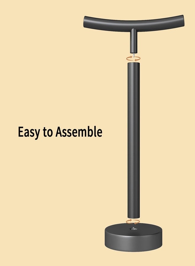 YUMORE Hand Towel Holder Stand for Bathroom & Kitchen, Freestanding T-Shape Fingertip Towel Rack with Anti-Scratch Weighted Base, Matte Black - Image 5
