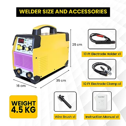 AEGON 250-A Inverter ARC Welding Machine (IGBT) 250A SINGLE PHASE with Hot Start, Anti-Stick, Arc Force Controller, LCD Display, Portable Welder for Home & Professional Uses - 6 Months Warranty - Image 5