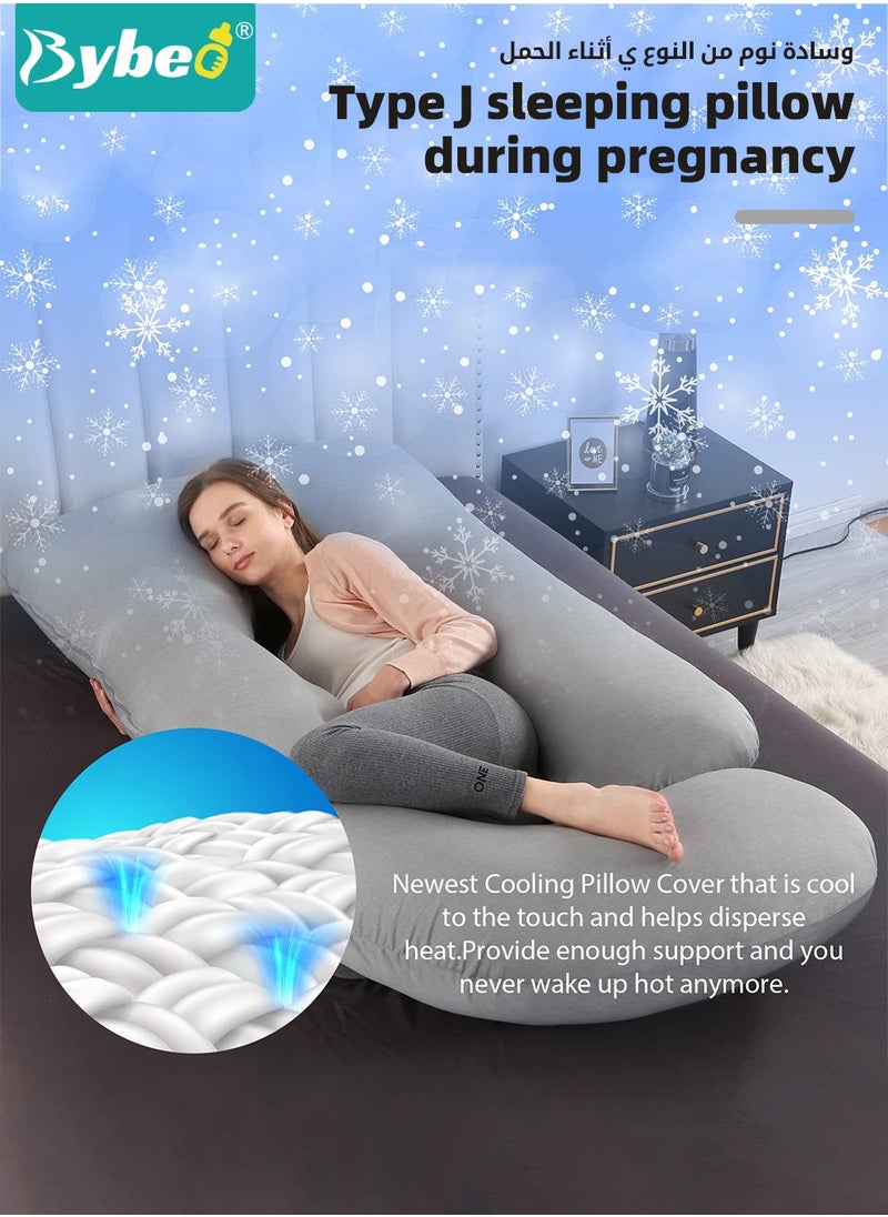 Bybeo Pregnancy Pillow with Cooling Cover, Maternity Pillows for Sleeping, U-Shaped Body Support for Back, Hips, Legs, Belly,a Must Have for Pregnant Women  - Image 2