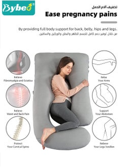 Bybeo Pregnancy Pillow with Cooling Cover, Maternity Pillows for Sleeping, U-Shaped Body Support for Back, Hips, Legs, Belly,a Must Have for Pregnant Women  - Image 3