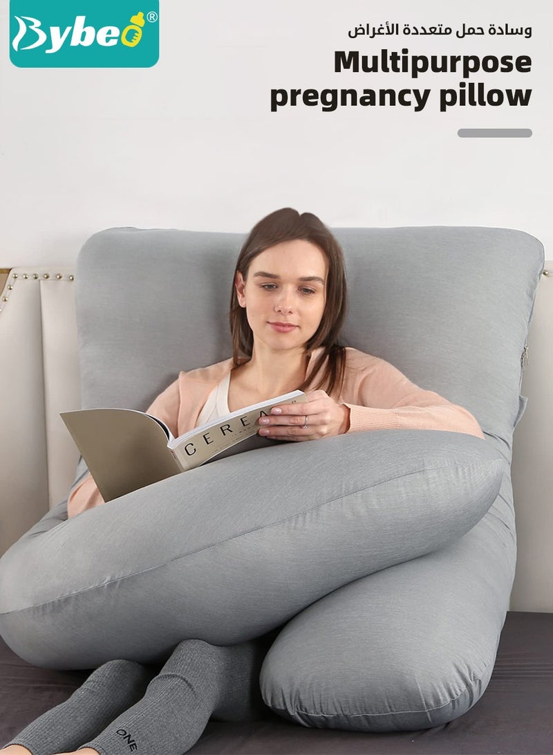 وسادة الحمل مع غطاء بتقنية التبريد، وسائد الحمل للنوم، دعم الجسم بشكل حرف U للظهر والوركين والساقين والبطن، لا غنى عنها للنساء الحوامل