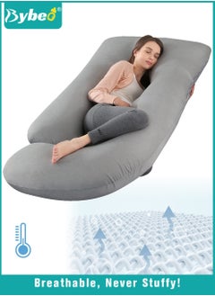 Bybeo Pregnancy Pillow with Cooling Cover, Maternity Pillows for Sleeping, U-Shaped Body Support for Back, Hips, Legs, Belly,a Must Have for Pregnant Women  - Image 1