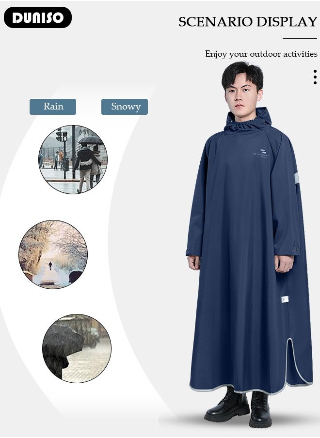 DUNISO Adult Raincoat, Rain Poncho, 1Pack Portable Raincoat with Hood Reusable Rain Coats Emergency Camping Survival Kits, Waterproof with Hoods and Elastic Sleeves Lightweight Rain Jacket for Women Men Fishing Travel Emergency  - Image 3
