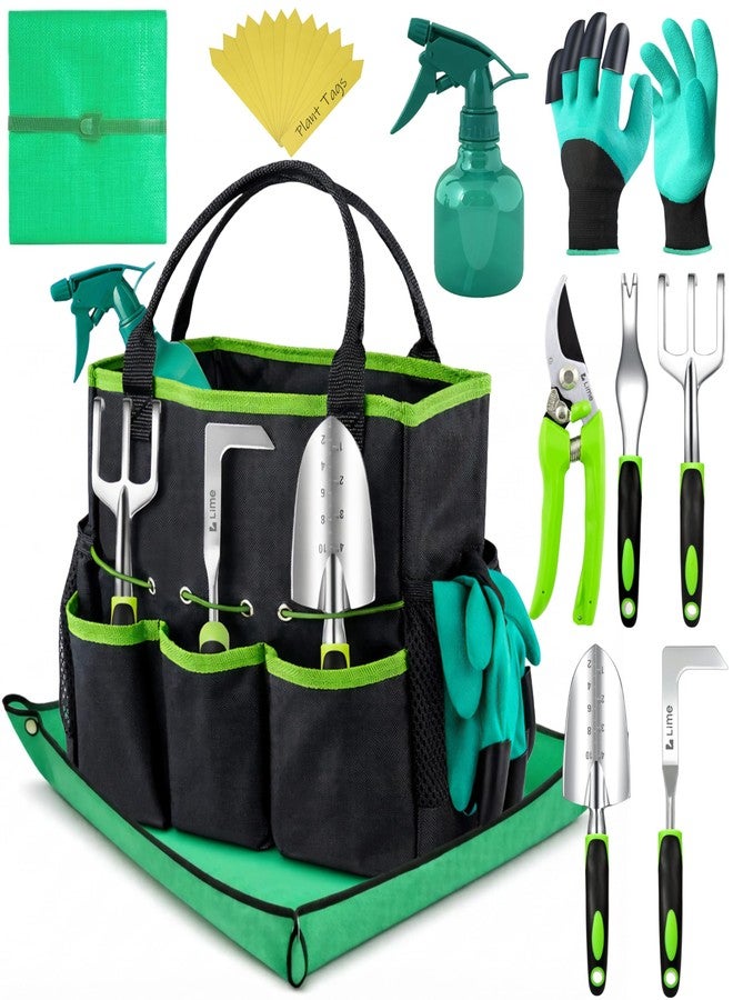 Craft911 Heavy Duty Gardening Tools with Potting Mat- 24-Piece Gardening Gifts for Women, Men, Mom, Dad - Durable, Ergonomic Garden Tools Set - Image 1