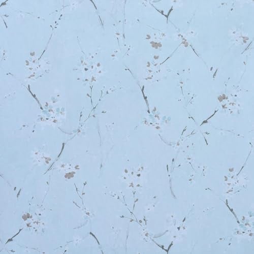 HOMEMATES Peel and Stick Wallpaper Modern Contact Paper Wall Stickers DIY Floral Self Adhesive Decal, Living Room, Bedroom, Office (45 x 304cm) (Blue Cherry Flower) - Image 3