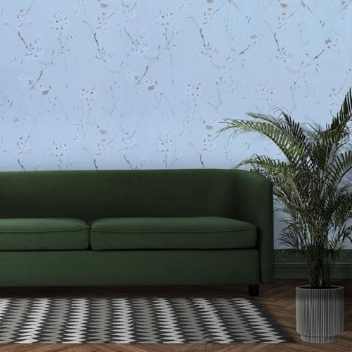 HOMEMATES Peel and Stick Wallpaper Modern Contact Paper Wall Stickers DIY Floral Self Adhesive Decal, Living Room, Bedroom, Office (45 x 304cm) (Blue Cherry Flower) - Image 4