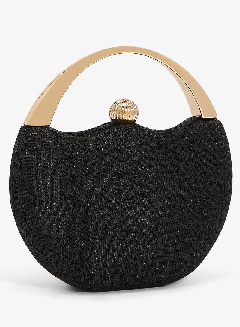 Khizana Gold Ring Handle Statement Clutch - Image 4
