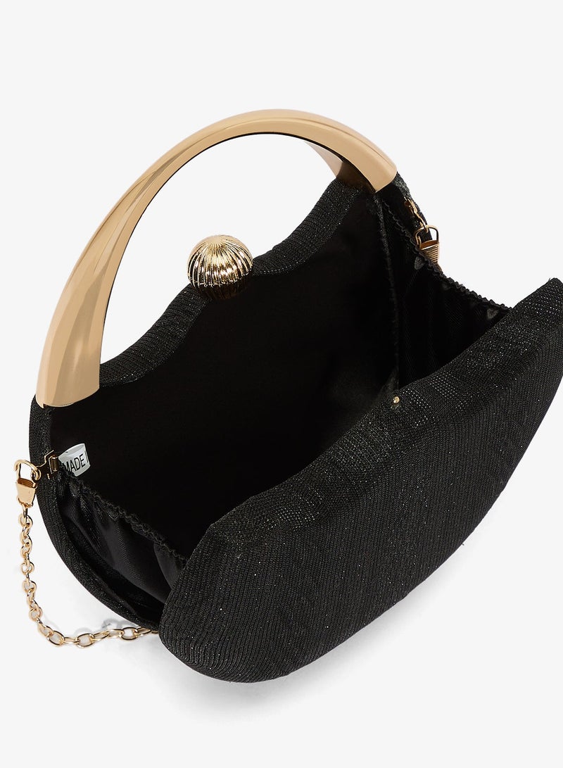 Khizana Gold Ring Handle Statement Clutch - Image 5