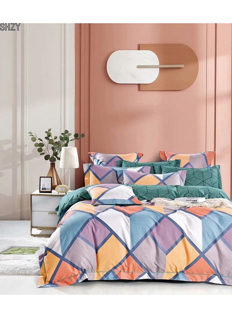 Laying Style Laying StyleSoft Microfiber Printed Double DuvetQuiltRazaiComforter Cover 90x 100 Inches Multicolor Double  - Image 1