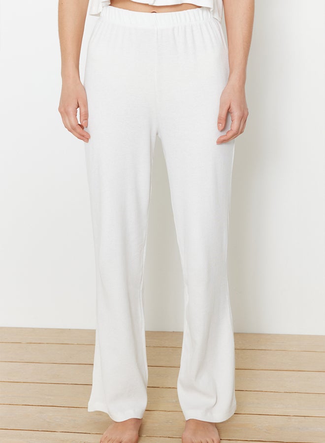 trendyol Ecru Teddy Bear Ribbed Knitted Pajama Set - Image 5