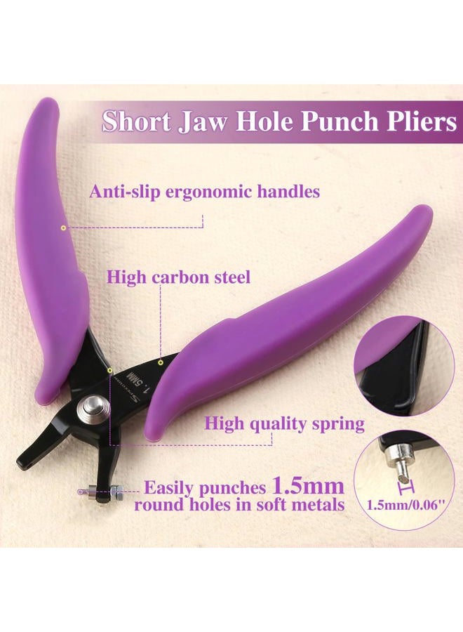 SPEEDWOX Metal Hole Punch Pliers 1.5mm Round for Sheet Metal, Short Jaw Single Puncher, Jewelry Making Tool, Earring Craft Beading Hobby Precision Pliers - Image 5