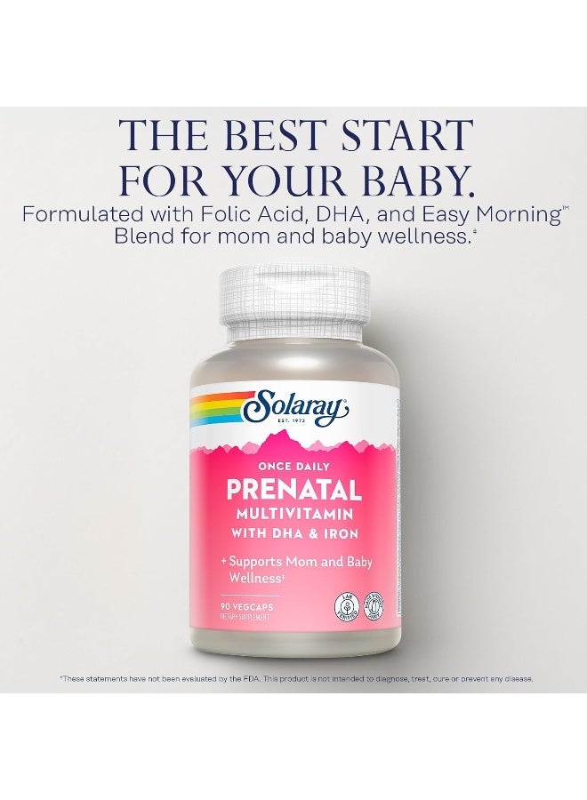 SOLARAY Once Daily Prenatal Multivitamin Pregnancy Support With Folic Acid 90 Vcaps - Image 3