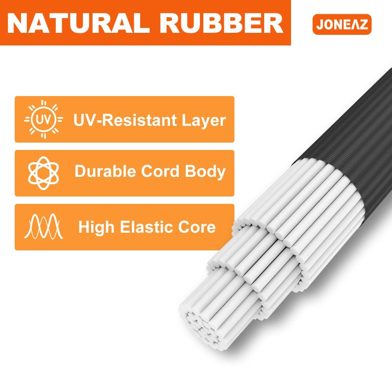Joneaz 8 Pcs 48" Adjustable Bungee Cords with Hooks, Heavy Duty UV Resistant Shock Straps with Carabiner Clips - Image 4