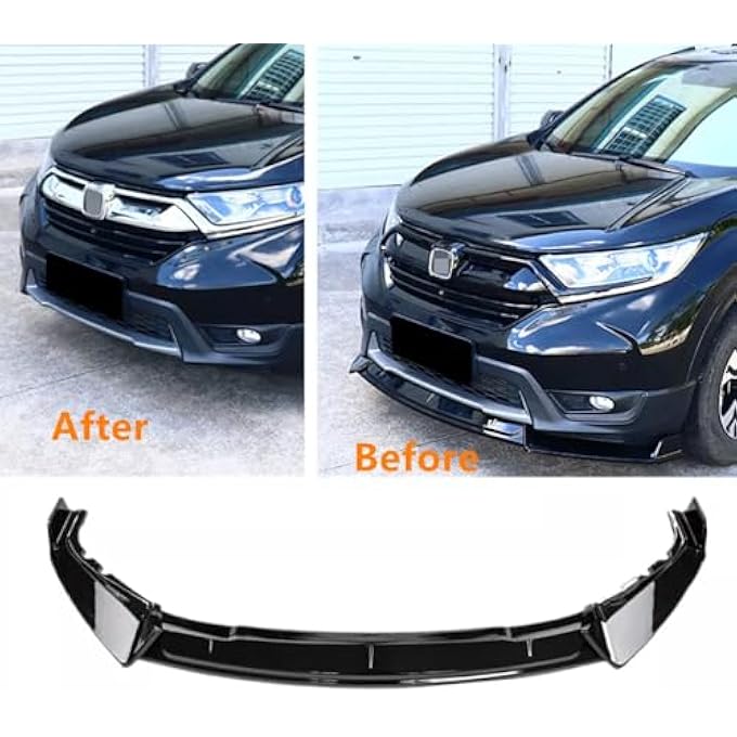 MUTUSAISI Gloss Black Front Bumper Lip Spoiler Splitter Fit for Compatible with Honda CRV CR-V 2017 2018 2019, Air Dam Chin Body Kit Accessories - Image 2