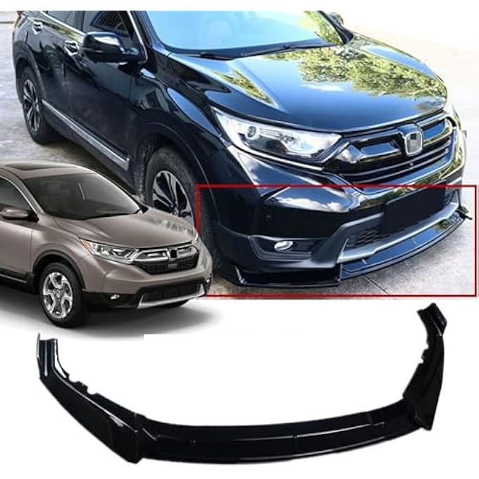 MUTUSAISI Gloss Black Front Bumper Lip Spoiler Splitter Fit for Compatible with Honda CRV CR-V 2017 2018 2019, Air Dam Chin Body Kit Accessories - Image 1