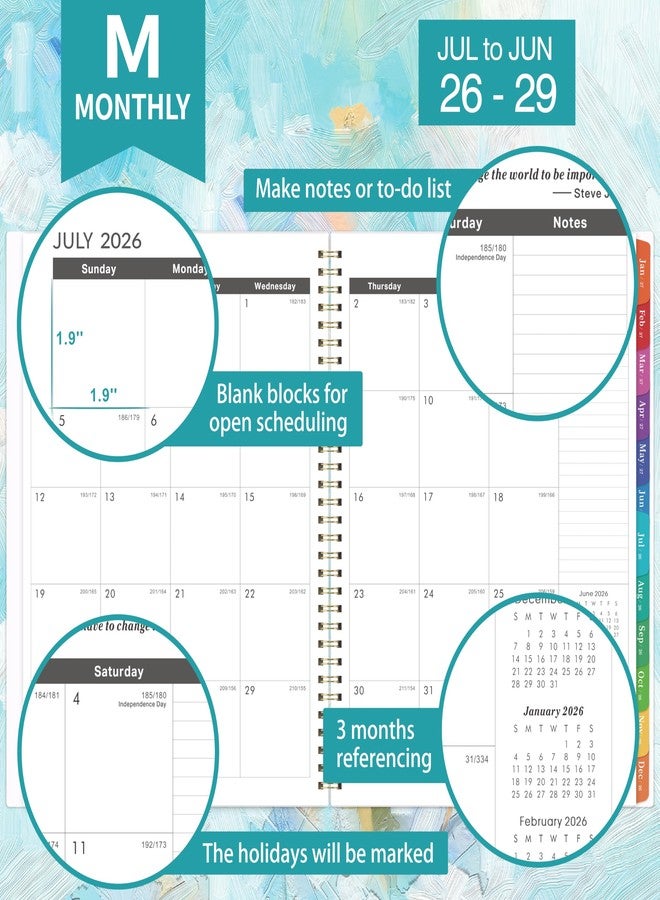 مايبوك مخطط شهري 2026-2029 - مخطط شهري لمدة 3 سنوات، يوليو 2026 - يونيو 2029، مخطط تقويم 2026-2029 مع 36 علامة تبويب شهرية، صفحات للملاحظات، جيب داخلي، مثالي للتخطيط طويل الأجل - Image 3