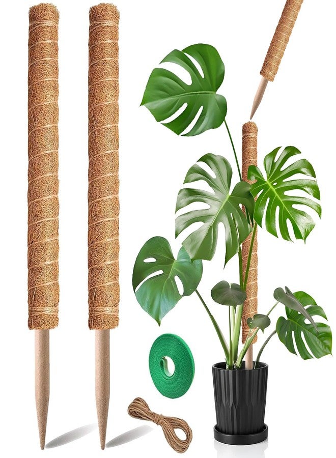 PLANTPOLEX Moss Pole, 2Pack 21IN Monstera Plant Support for Climbing Plants Accessories Indoor, Stackable Moss Poles Plant Support Stakes, Coir Plant Pole Sticks for Potted Plants - Image 1