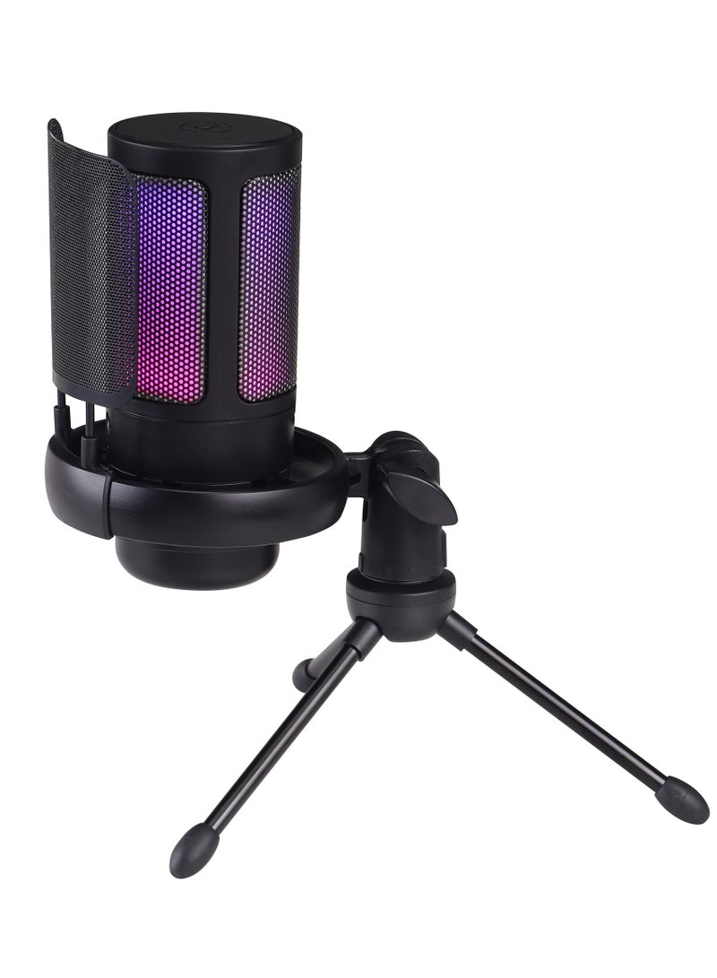 general Gaming USB Microphone For PC PS5 Computer Gaming Mic For Mac Condenser Mic With Quick Mute RGB Control For Recording Streaming Podcasting Twitch Snapchat Podcasts Videos - Image 2