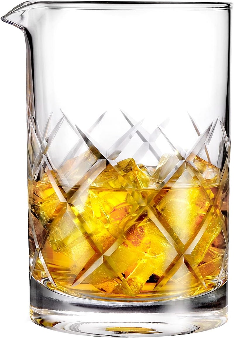Hiware Professional 24 Oz Cocktail Mixing Glass, Thick Bottom Seamless Crystal Mixing Glass - Image 1