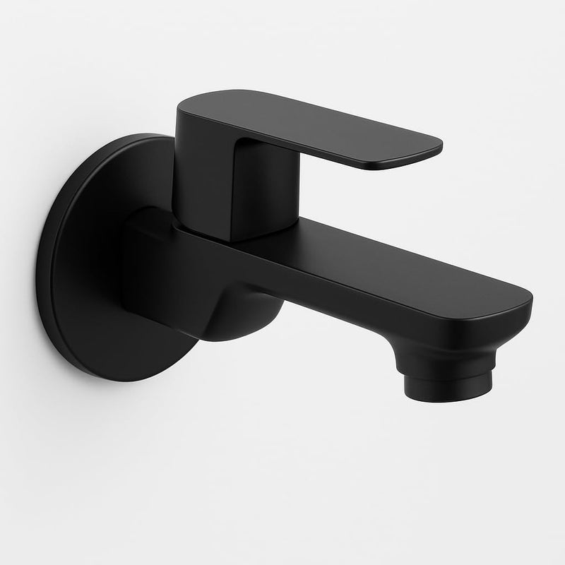 Taptree Matte Black Wall Mounted Bathroom Faucet – Single Handle Basin Tap, Modern Minimalist Design, Brass Construction, Easy Install, Space Saving Wall Mount Sink Faucet for Bathroom Kitchen - Image 1