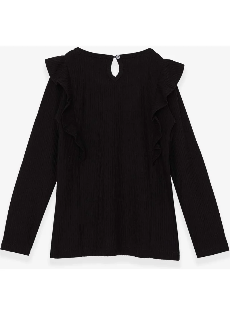 بريز Girl Kid's Blouse Frilly Black (1.5-5 Years)