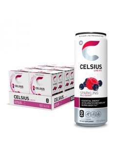 CELSIUS Essential Energy Drink 12 Fl Oz, Sparkling Wild Berry (Pack of 24)