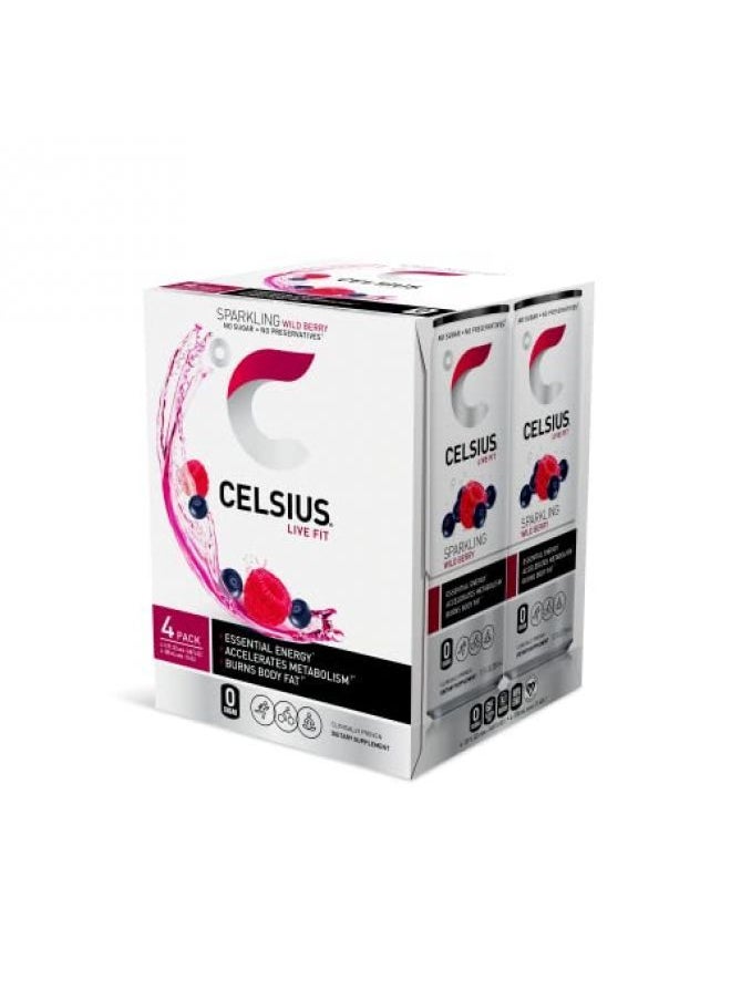 Celsius - CELSIUS Essential Energy Drink 12 Fl Oz, Sparkling Wild Berry (Pack of 24) - Image 1