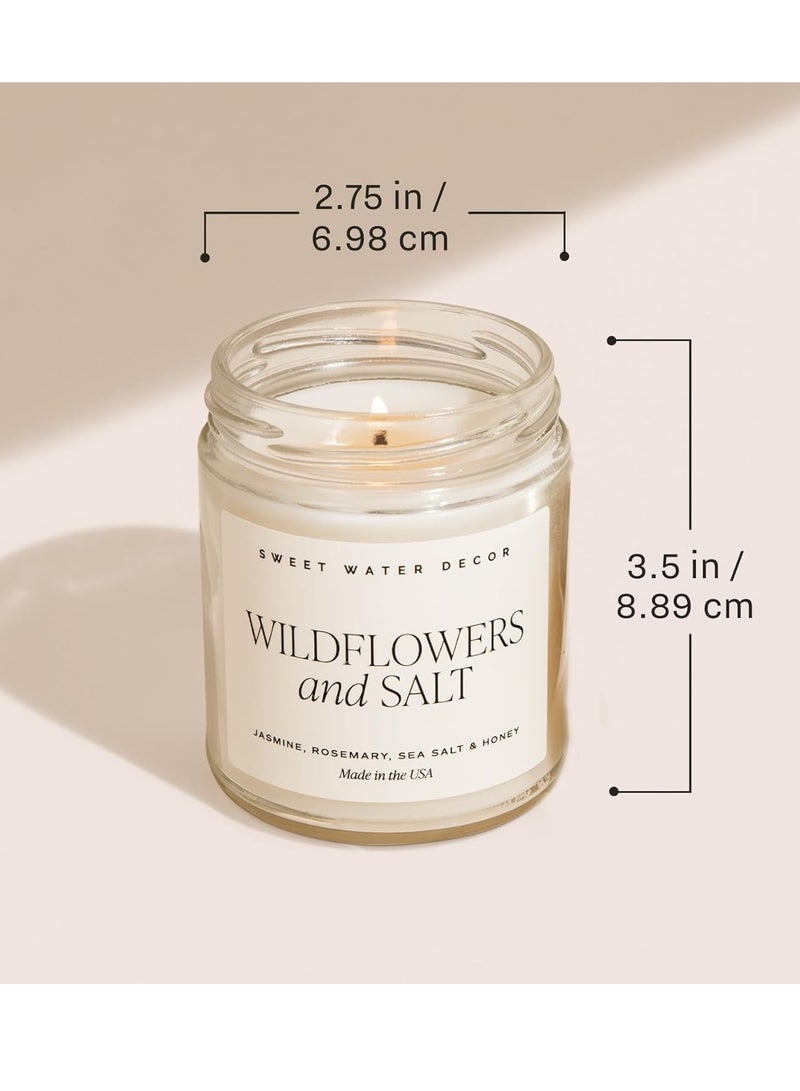 Sweet Water Decor Sweet Water Decor, Be Still and Know, Sea Salt, Jasmine, Cream, and Wood Scented Soy Wax Candle for Home | 9oz Clear Jar, 40 Hour Burn Time, Made in the USA - Image 2