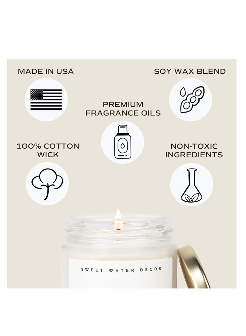 Sweet Water Decor Sweet Water Decor, Be Still and Know, Sea Salt, Jasmine, Cream, and Wood Scented Soy Wax Candle for Home | 9oz Clear Jar, 40 Hour Burn Time, Made in the USA - Image 4