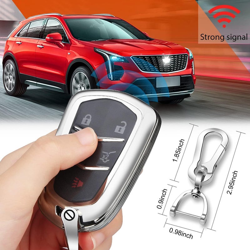 QBUC Cadillac Key Fob Cover - Silver - Image 4