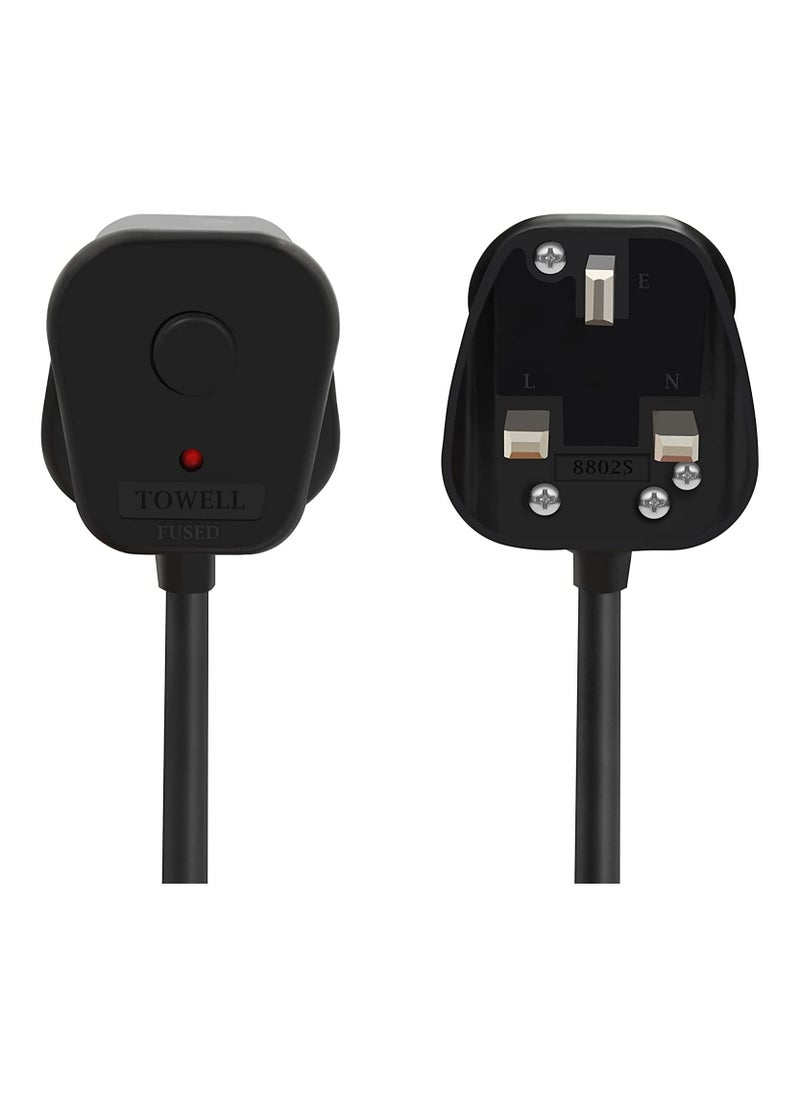 S-TEK - S-TEK 1.8 Mtr Desktop Power Cord with  Off and On Button,  Pure Copper Wire, 3 Pin Connector, For Computers, TVs, Monitors, & More - Image 1